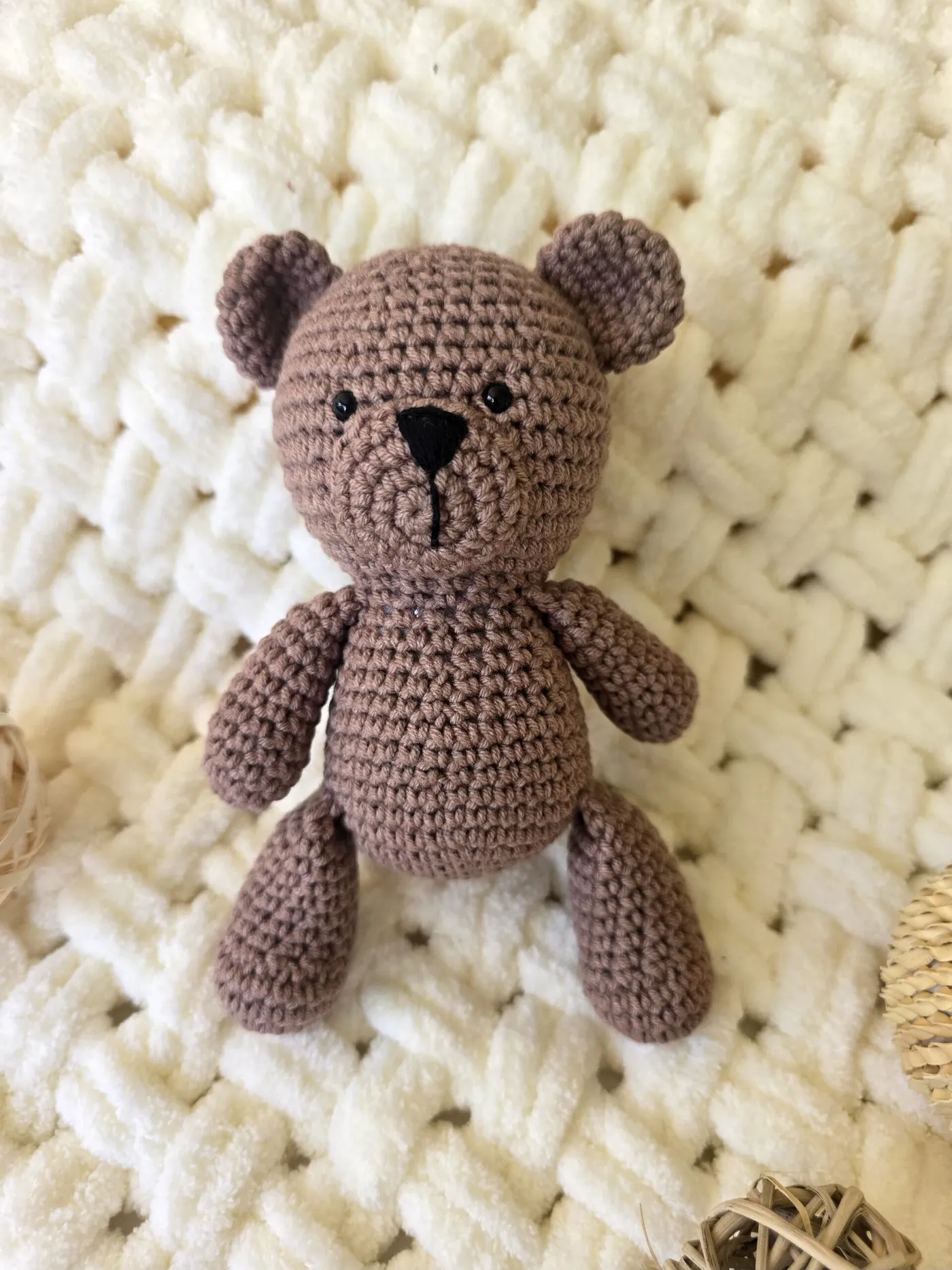 Gehäkelter Teddybär Kuscheltier Handgemacht – Klassischer Bär Braun