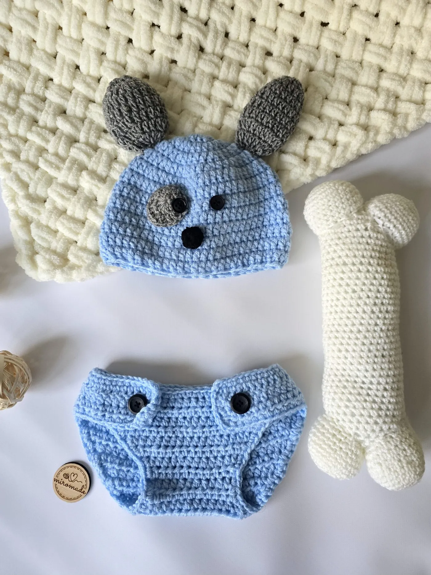 Gehäkeltes Baby-Set Handgemacht: Kleiner Welpe